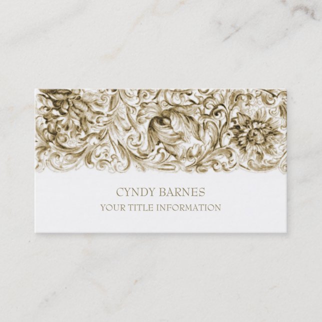 Gold Ornate Baroque Business Card (Front)