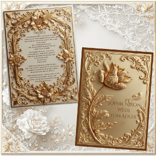 Gold Ornate Baroque Grandeur Tulip Floral Motifs  Enclosure Card
