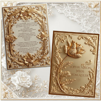 Gold Ornate Baroque Grandeur Tulip Floral Motifs  Enclosure Card