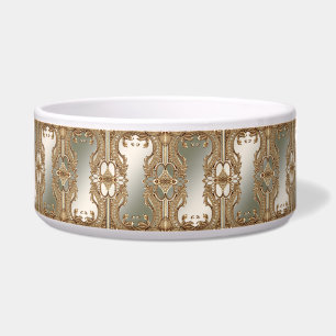 Gold Ornate Ceramic Pet Bowl