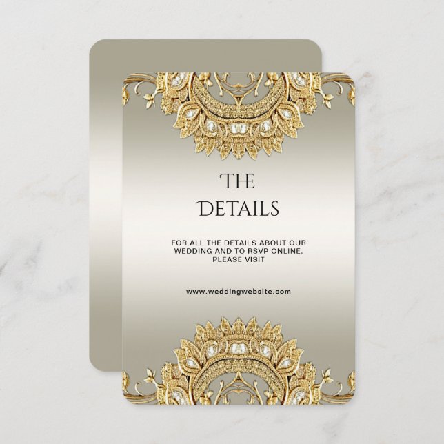 Gold Ornate Detail Enclosure Card (Front/Back)