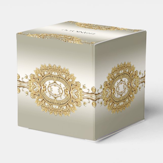Gold Ornate Favour Box (Back Side)