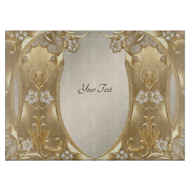 Gold Ornate Floral Cutting Board (Front)