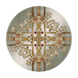 Gold Ornate Floral Cutting Board