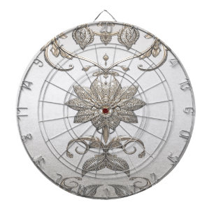 Gold Ornate Floral Dartboard