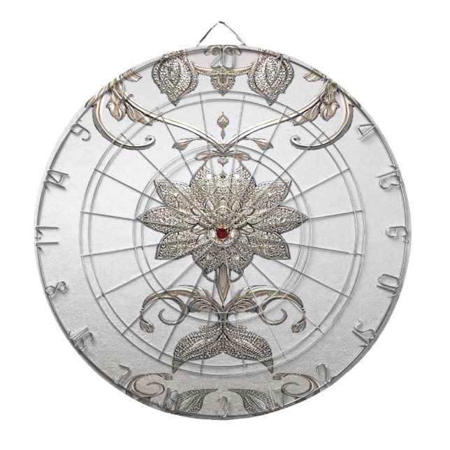 Gold Ornate Floral Dartboard (Front)