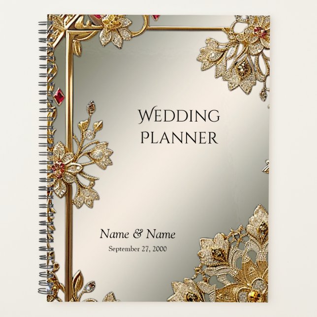 Gold Ornate Floral Frame Planner (Front)