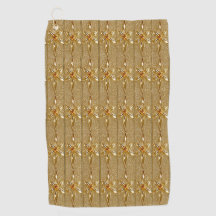 Gold Ornate Floral Golf Towel