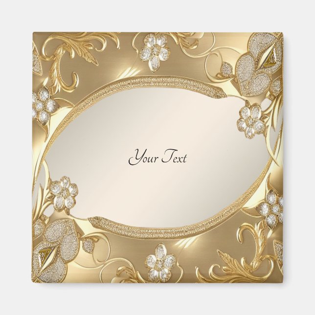 Gold Ornate Floral Magnet (Front)
