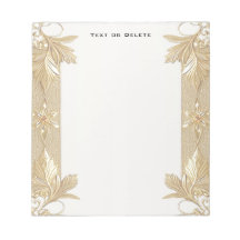 Gold Ornate Floral Notepad