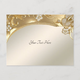 Gold Ornate Floral Postcard
