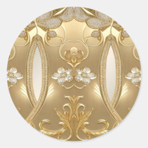 Gold Ornate Floral Sticker