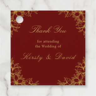 Gold Ornate Floral Wedding Favour Tags