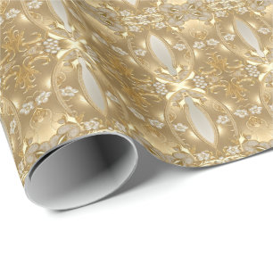 Gold Ornate Floral Wrapping Paper