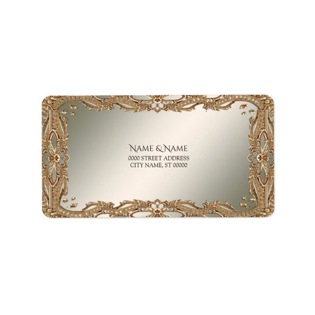 Gold Ornate Frame Address Label (Front)