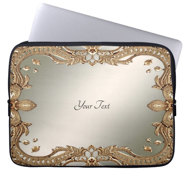 Gold Ornate Frame Laptop Sleeve (Front)