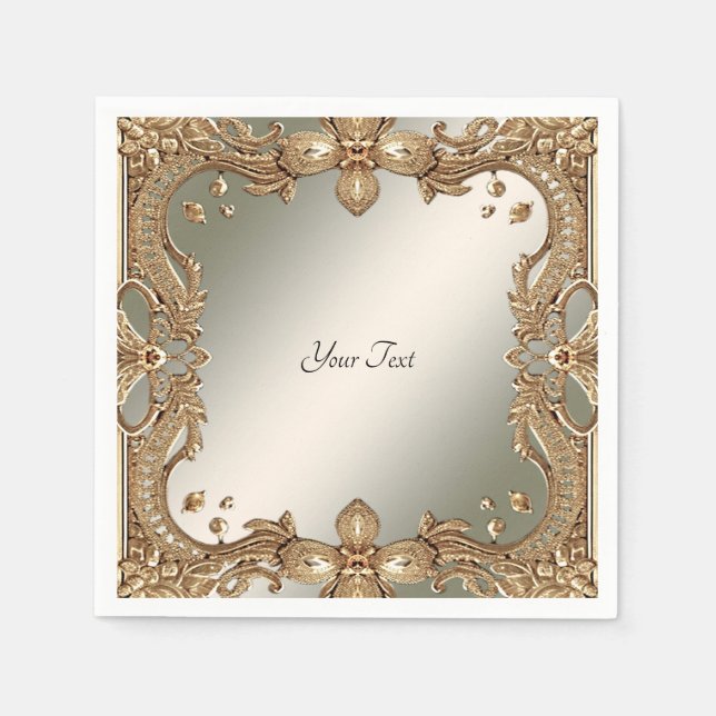 Gold Ornate Frame Napkins (Front)