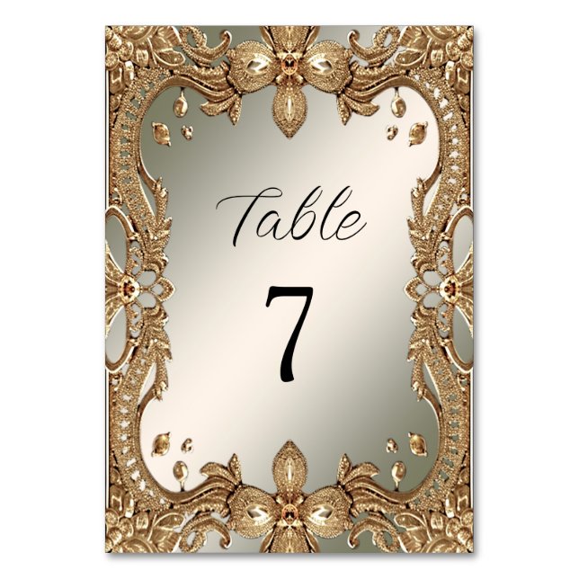 Gold Ornate Frame Table Number (Front)