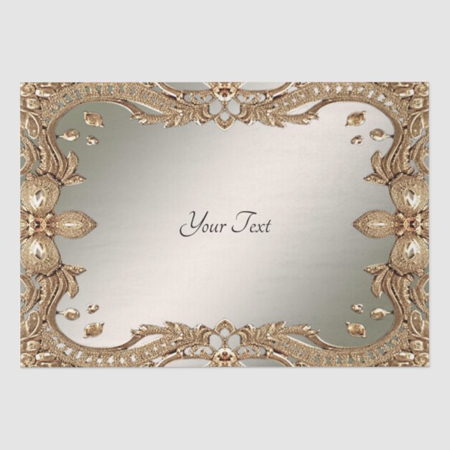 Gold Ornate Frame Tissue Paper (Front)
