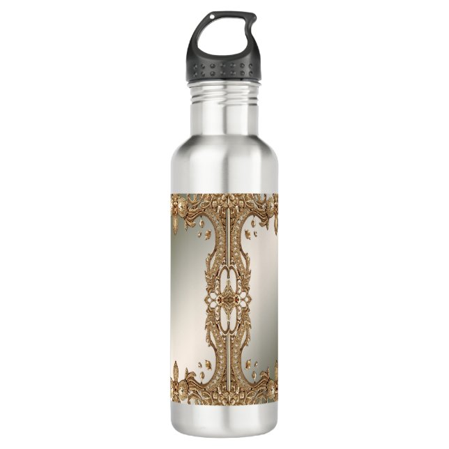 Gold Ornate Frame Water Bottle (Front)