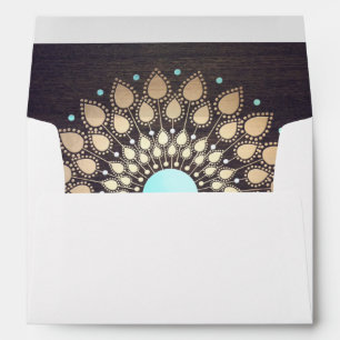 Gold Ornate Lotus Flower Floral Recycled Envelopes