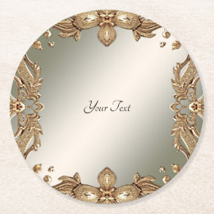 Gold Ornate Paper Coaster
