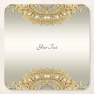 Gold Ornate Paper Coaster