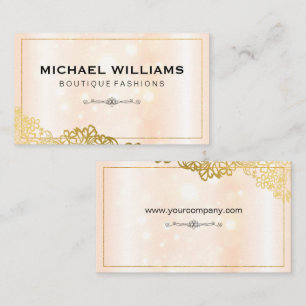 Gold Ornate Pattern   Sparkle Business Card