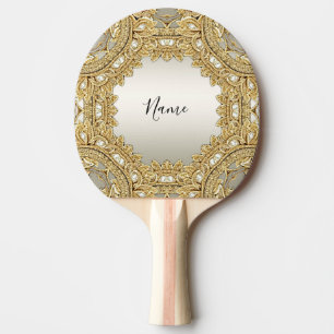 Gold Ornate Ping Pong Paddle