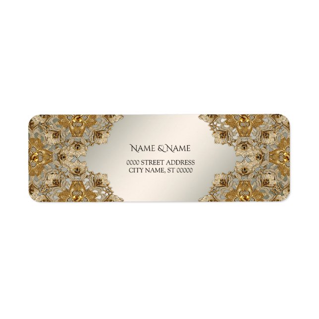 Gold Ornate Return Address Label (Front)