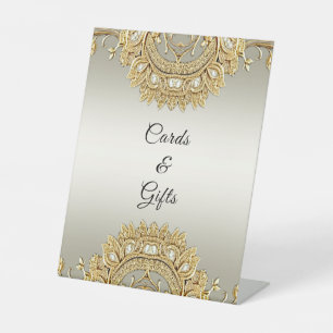 Gold Ornate Tabletop Signs