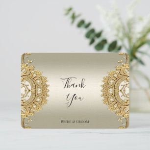 Gold Ornate Thank You Card