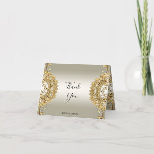 Gold Ornate Thank You Card