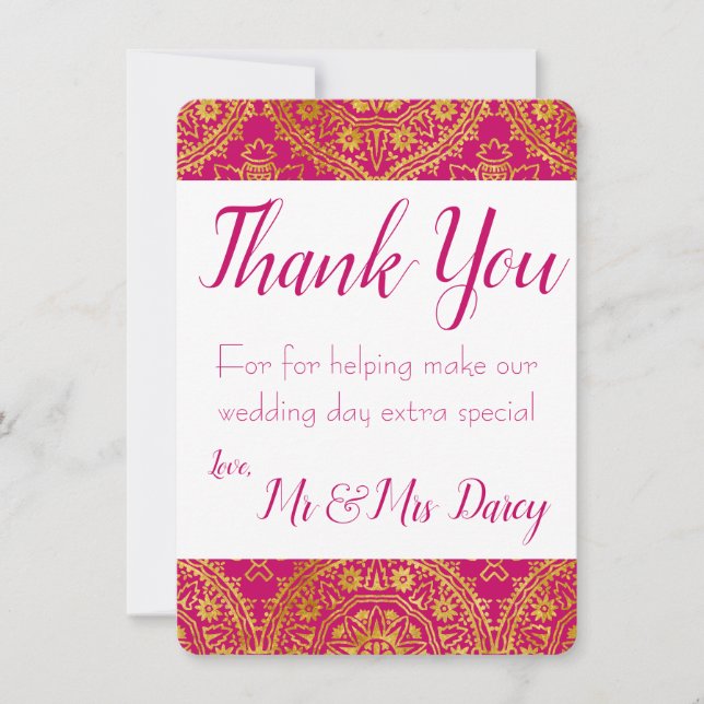 Gold Ornate Thank You Card (Front)
