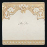 Gold Ornate White Pearls Stone Coaster<br><div class="desc">Beautiful Gold Ornate White Pearls Stone Coaster</div>