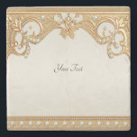 Gold Ornate White Pearls Stone Coaster<br><div class="desc">Beautiful Gold Ornate White Pearls Stone Coaster</div>
