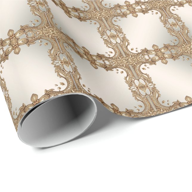 Gold Ornate Wrapping Paper (Roll Corner)