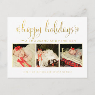 Gold Our Babies 1st Christmas Photo Frame Postcard