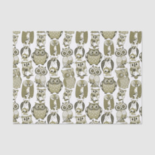 Gold Owls Tissue Paper