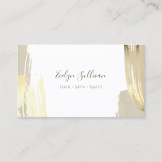 Gold paint brush strokes business card
