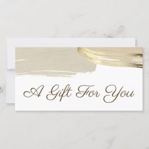 Gold Paint Brush Strokes Gift Certificate
