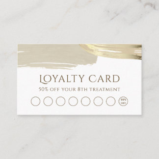 Gold Paint Brush Strokes loyalty card