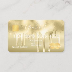 Gold Paint Drip Credit Business Card
