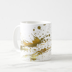 Gold Paint Splatter Coffee Mug