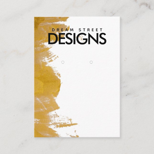 Gold Paint Splatter Earring Display Card (Front)