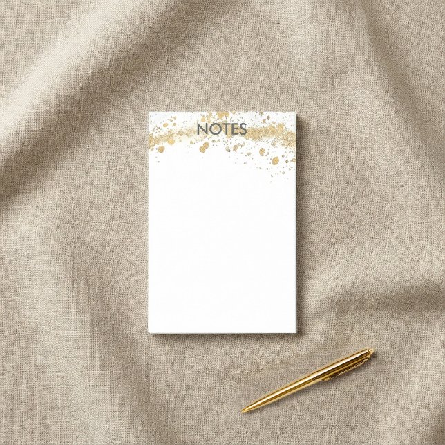 Gold paint Splatter Minimalist Post-it Notes (Gold paint Splatter Minimalist Post-it Notes.)