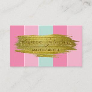 Gold Paint Stroke Colourful Stripes - Business Car Card