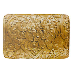 Gold painted,antique wood work,vintage,elegant, bath mat