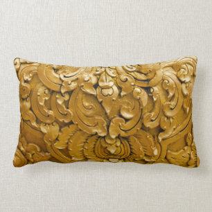 Gold painted,antique wood work,vintage,elegant, lumbar cushion