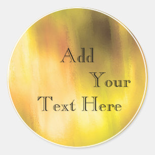 Gold Painted Foil Faux Glitter Customise Classic Round Sticker
